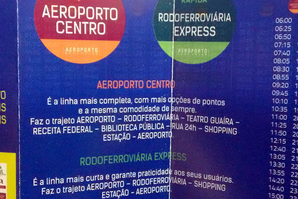 Como ir do aeroporto de Curitiba ao centro sem gastar