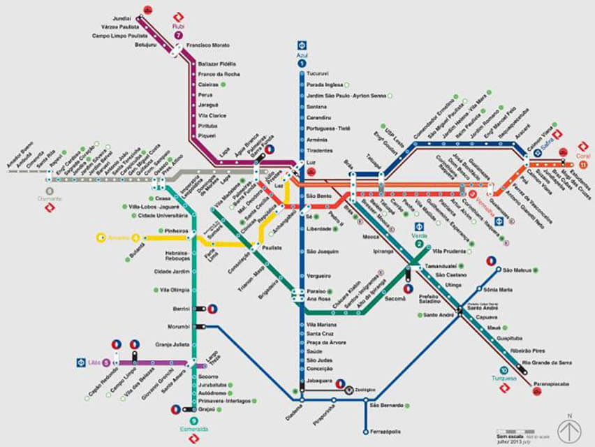 Como andar de metro em São Paulo mapa