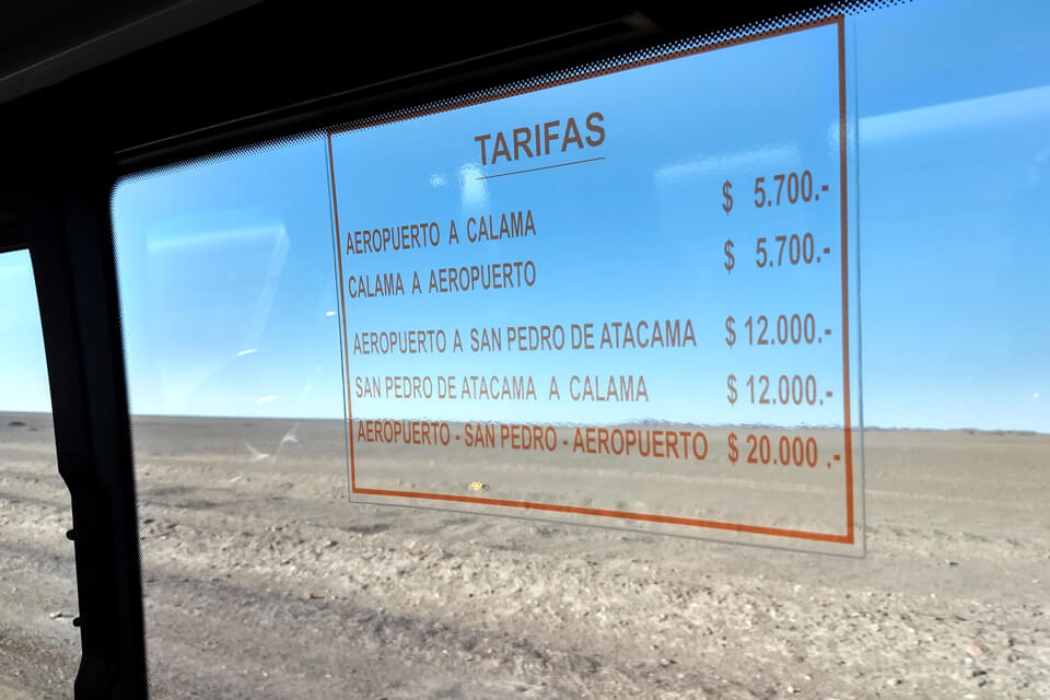 Como ir de Calama para San Pedro de Atacama - Quanto custa o transfer