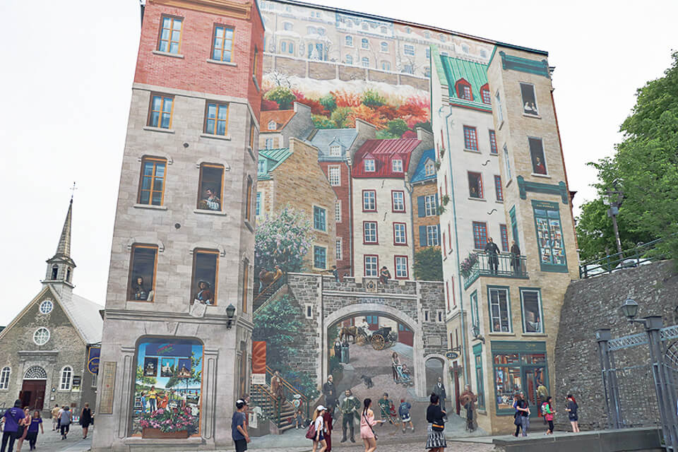 Mural da Place Royale em Quebec City