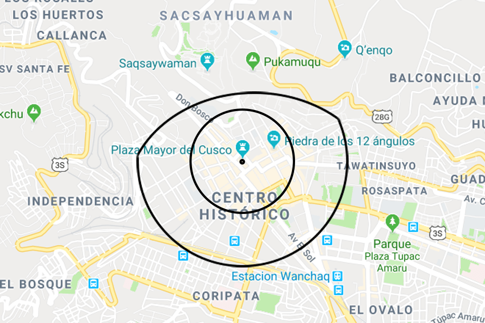 Mapa Cusco - Onde ficar hospedado em Cusco