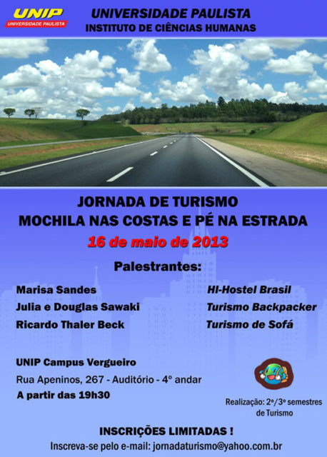 Palestra - Mochileiros – um estudo sobre a realidade brasileira do segmento